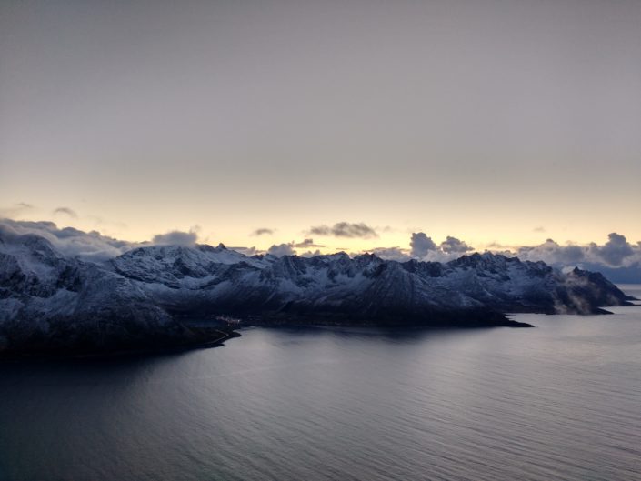 paysages hiver fjord senja norvège