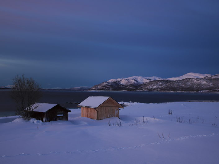paysages hiver cabanes norvège