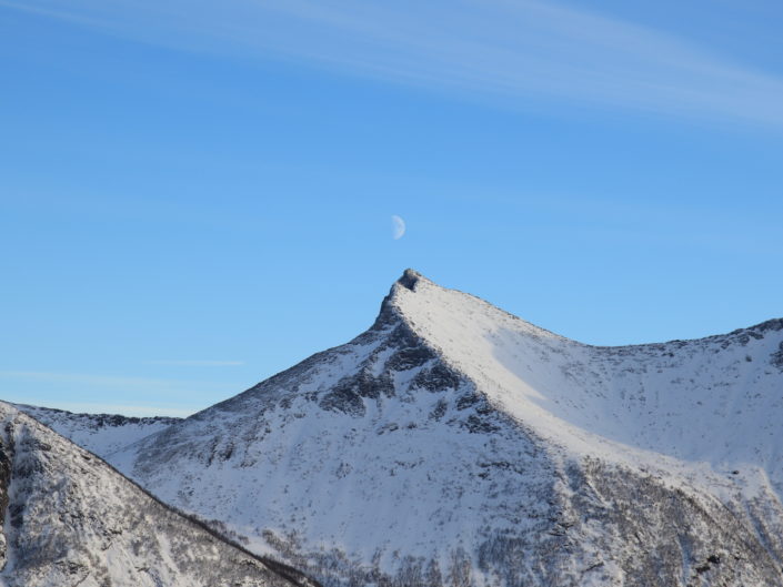 paysages hiver montagne lune fjord norvège