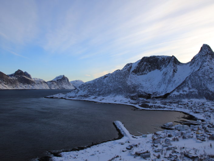 paysages hiver village fjord norvège